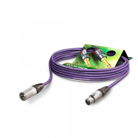 Mikrofonkabel Stage 22 Highflex, 2 x 0.22 mm² | XLR / XLR, NEUTRIK® 0,50m | violett
