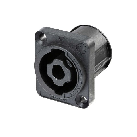 NEUTRIK® speakON®, 4-pole , plastic-, Print connection vertical-male connector, silver plated contact(s), Type D, black 