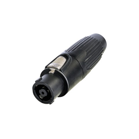 NEUTRIK® speakON®, IP52 , 8-pole , metal-, Soldering-female connector, silver plated contact(s), straight, max. 6 mm², black 