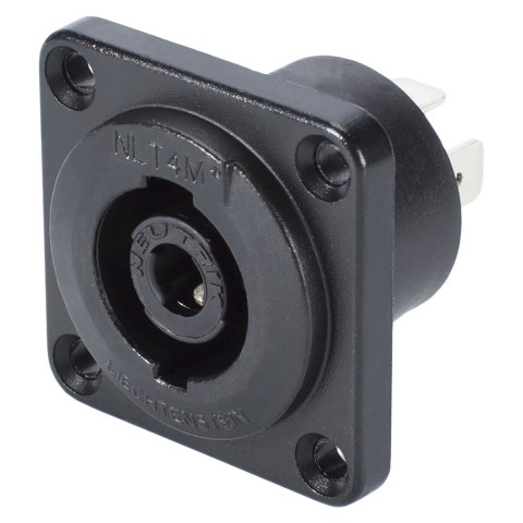 NEUTRIK® speakON®, splashproof IP54 , 4-pole , metal-, Soldering-male connector, silver plated contact(s), Type G, black 
