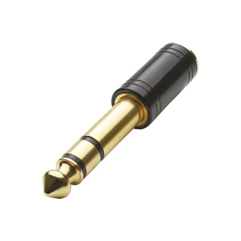 HICON  Adapter | mini-jack 3,5 mm female/jack male 6,3 mm stereo straight, black 