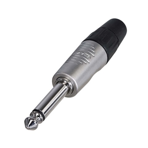 REAN jack (6,3mm)  2-polemale connector, nickel plated pin, straight, nickel plated 