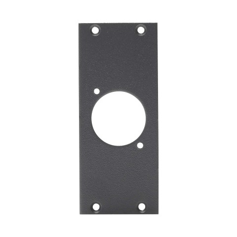 front panel 1 x D-hole centered, 2 HE, 1 BE for SYS-series, 2.5 mm galvanized steel sheet, colour: grey 