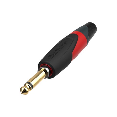 NEUTRIK® jack (6,3mm)  2-pole plastic-Soldering-male connector, gold plated pin, straight, red 
