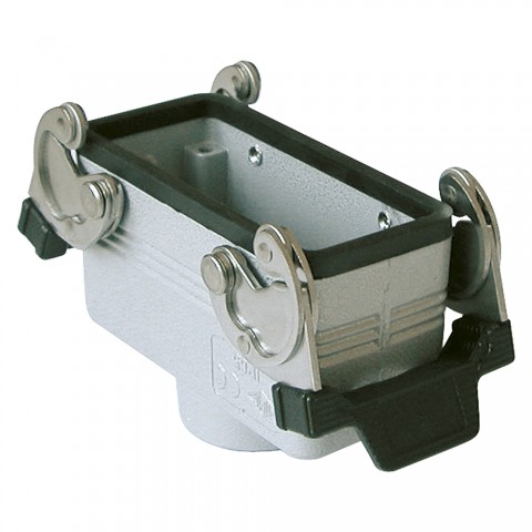 ILME  rectangle MP 24, metal-, Sleeve housing, 2 clamps, grey 