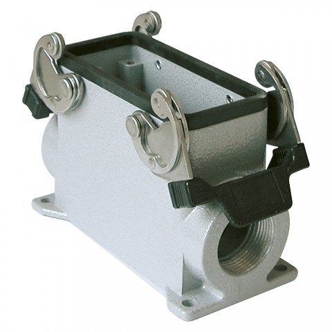 ILME  rectangle MP 16, metal-, Add-on housing, flat, 2 clamps, grey 