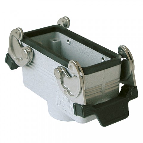 ILME  rectangle MP 16, metal-, Sleeve housing, 2 clamps, grey 