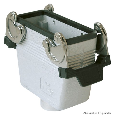 ILME  rectangle MP 16, metal-, Sleeve housing, 2 clamps, grey 