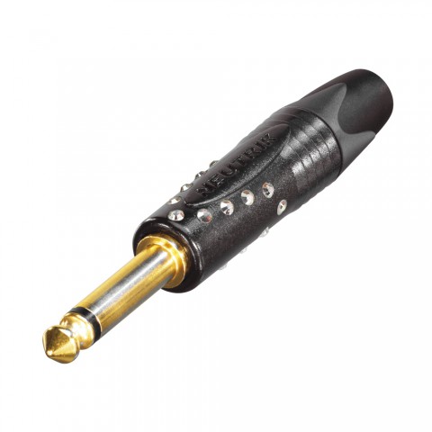 NEUTRIK® Klinke (6,3mm)  2-pol Metall-Löttechnik-Stecker, Pin vergoldet, gerade, schwarz 