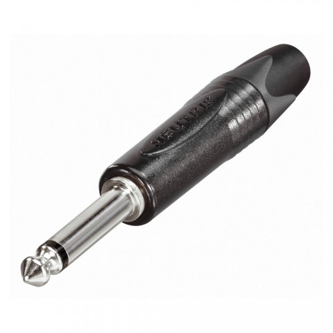 NEUTRIK® Klinke (6,3mm)  2-pol Metall-Löttechnik-Stecker, Pin versilbert, gerade, schwarz 