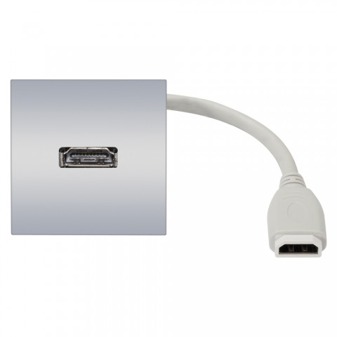 connection-modul HDMI fem. —> 0.20 m breakout cable HDMI fem., scale: 45x45 mm, plastic, colour: grey 
