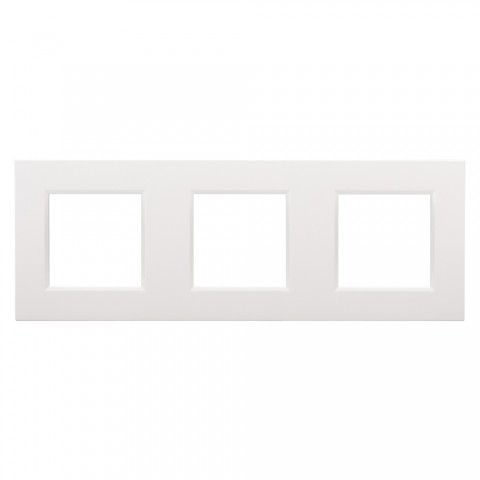 Switch frames, 3-way outside 80 x 222 mm, scale: 45x45 mm, plastic, colour: pure white 