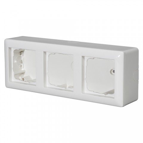 Surface-mounted for 3 x 55x55-Modul, plastic, pure white 