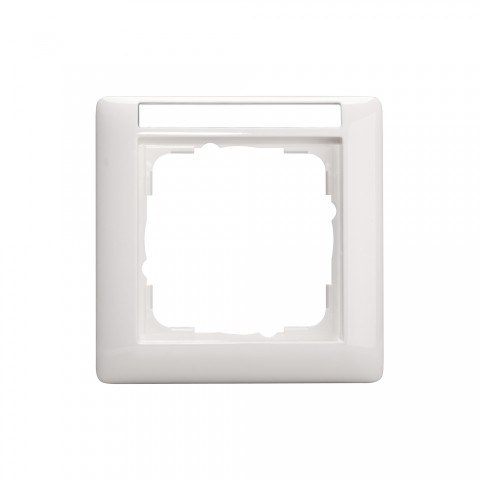 Switch frames, custom labelled, 1-way , scale: 55x55 mm, plastic, colour: white 