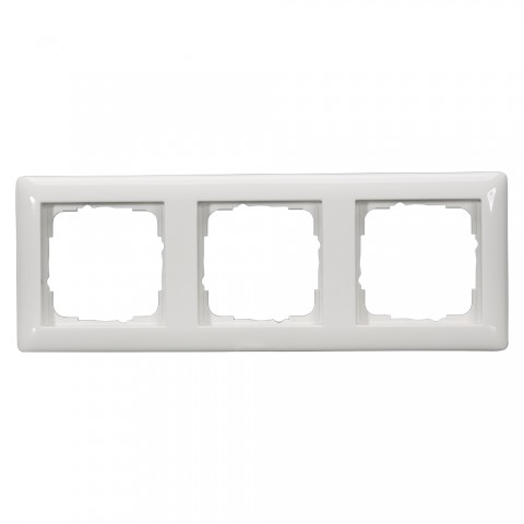 Switch frames, 3-way , scale: 55x55 mm, plastic, colour: pure white 