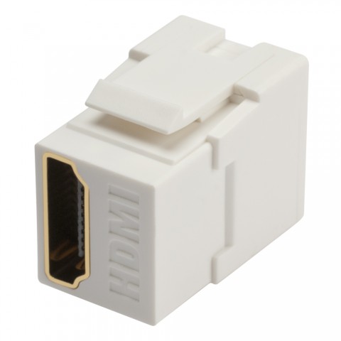 HDMI, 19-pol , plastic-, Patch-, gold plated contact(s), Keystone Clip-In, white 
