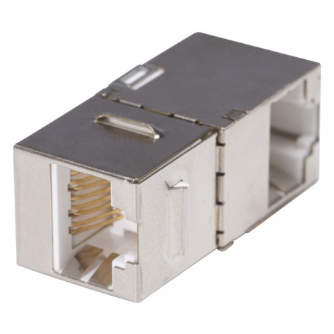 RJ45 CAT.6, 8-pole , metal-, Patch-, gold plated contact(s), Keystone Clip-In, nickel 