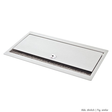 table insert box stainless steel finish, lockable, 2 HE, 9 BE; depth: 193 mm for SYSBOXX-Module, colour: grey 