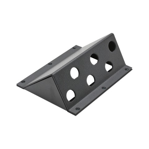 front panel 6 x 1/2"-Hole (12,5mm), angled, 2 HE, 3 BE for SYS-series, Galvanized sheet steel, colour: anthracite, RAL 7016 