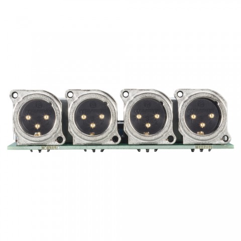 Splitter module 4 x XLR B-Series male, 3-pole , 1 HE, 3 BE, metal-, blade terminal-, silver plated contact(s), nickel, for SYS-series 