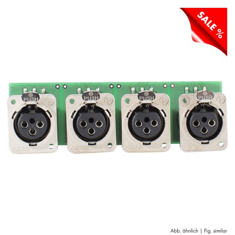 SOMMER CABLE Splitter module 4 x XLR D-Series female with 1:1 transformer, 3-pole , metal-, Plug-in spring terminals 6 times / channels-, silver plated contact(s), nickel coloured, for BB-Series 19", PlugMama, THE BOXX 