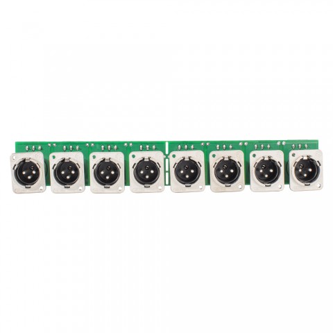 SOMMER CABLE INSTALL-Module 8 x XLR D-Series male, metal-, triple plug-spring clip-, silver plated contact(s), nickel coloured, for BB-Series 19", PlugMama, THE BOXX 