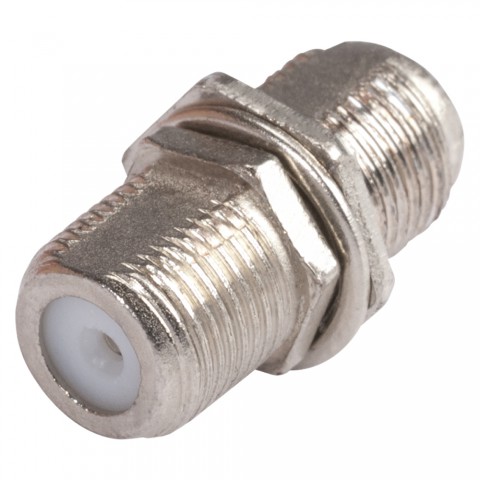 HICON F-plug, 2-pole , metal-, Patch-female connector, nickel plated contact(s), screw thread, nickel 