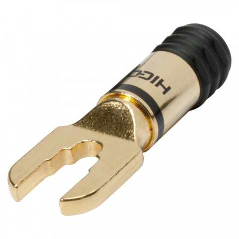 HICON Cable shoe, 1-pol , metal-, screw-type-male connector, gold plated contact(s), straight, gold 