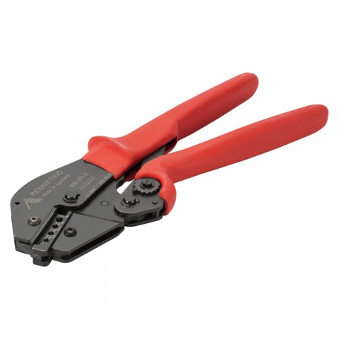 crimp pliers for twisted contacts, 4-corner crimping, red 