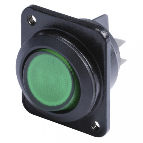 HICON Glimmlammpen-Schalter grün 2-polig on / off, 10A / 250VAC für SYS-Gehäuseserien 