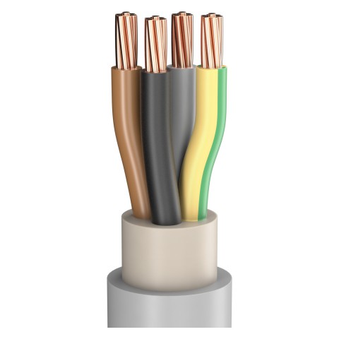 Power Lead NYM-J; 4 x 35,00 mm²; PVC, flame-retardant, Ø 27,80 mm; grey; Eca 