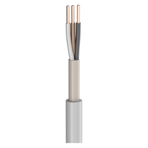 Power Lead NYM-O; 3 x 1,50 mm²; PVC, flame-retardant, Ø 8,20 mm; grey 