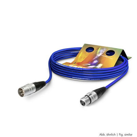 Microphone Cable Stage 22 Highflex, 2 x 0,22 mm² | XLR / XLR, HICON 20,00m | blue