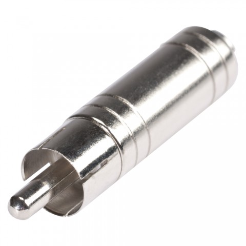 HICON  Adapter | RCA male 2-pol/mini-jack 3,5 mm female straight, chrome coloured 