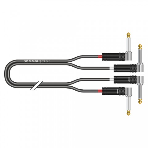 Stereo keyboard cable SC-Onyx, 1 x 0,25 mm² | jack 90° / jack 90°, HICON 