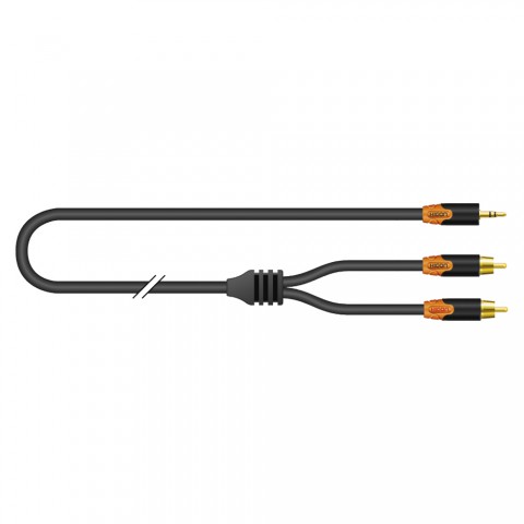 Rca cable RCA / MiniJack, 2  | RCA phono, HICON / 3.5 mm stereo mini jack, HICON 