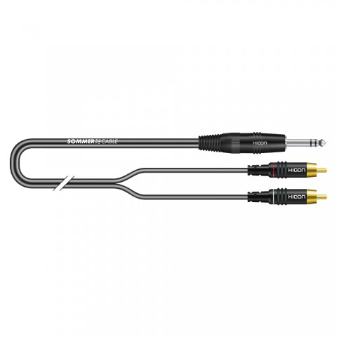 Patch cable, balanced SC-Onyx, 1 x 0,25 mm² | jack / RCA, HICON 