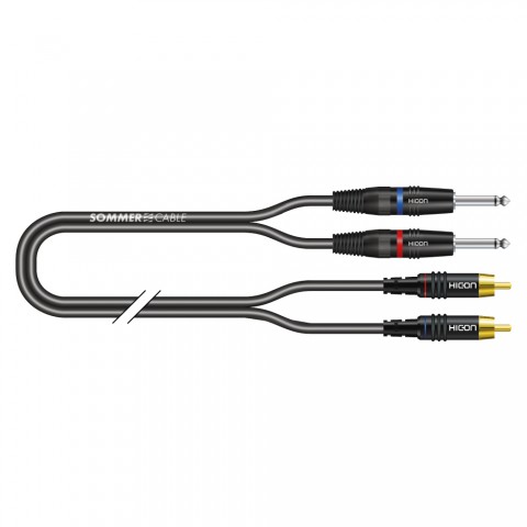 Stereo split cable SC-Onyx, 1 x 0,25 mm² | jack / RCA, HICON 