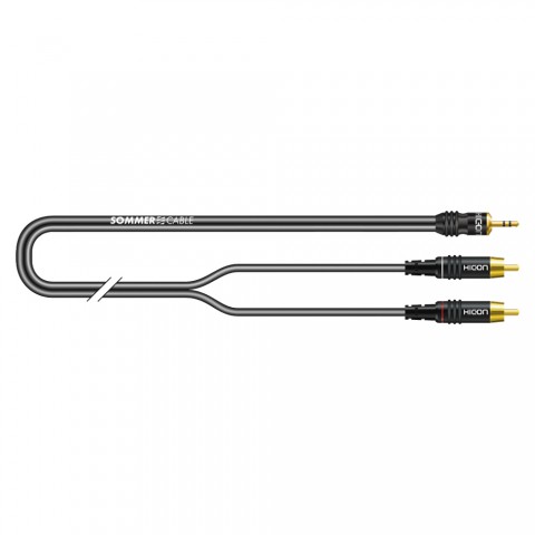 Stereo split cable SC-Onyx, 1 x 0,25 mm² | mini-jack / RCA, HICON 