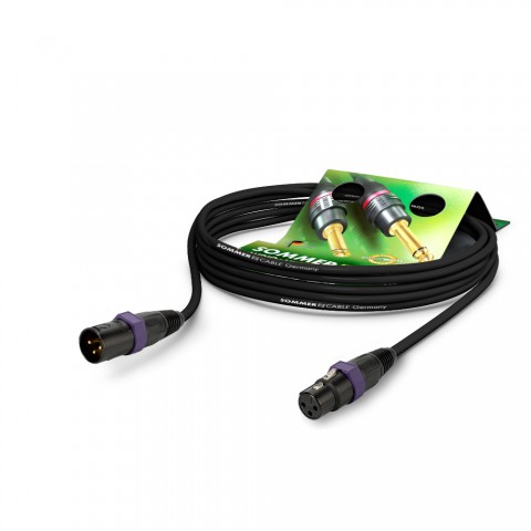 Mikrofonkabel SC-Square 4-Core MKII Highflex, 4 x 0,20 mm² | XLR / XLR, NEUTRIK 0,50m | schwarz | violett
