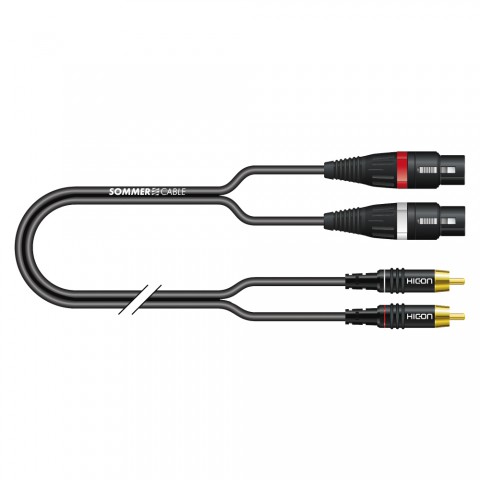 Y-patch / adapter cable SC-Onyx, 1 x 0.25 mm² | XLR / RCA, NEUTRIK® 