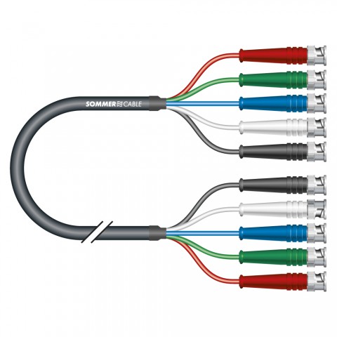 Monitor cable Transit Mini Flex, 5 x 0,08 mm² | BNC / BNC, HICON 