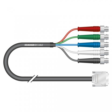 Monitor cable Transit Mini Flex, 5 x 0,08 mm² | HD-SUB-D / BNC, HICON 
