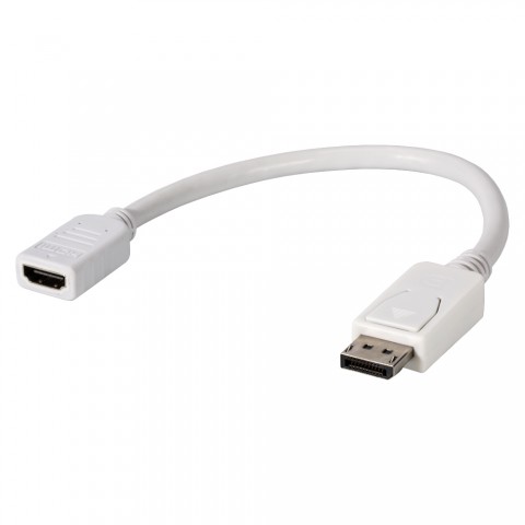 Adapter cable | HDMI female/DisplayPort male straight, white 